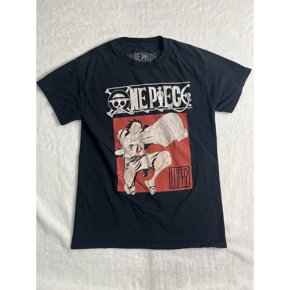 Ripple Junction One Piece Luffy Black Graphic Print 100% Cotton T-Shirt Women S